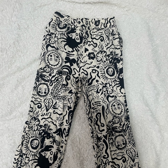 Monkl Cream and Black Abstract Pants - Picture 8 of 12